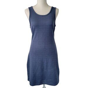 Roxy Womens Blue Sleeveless Cut-Out Back Dress Size Large Textured Fabric